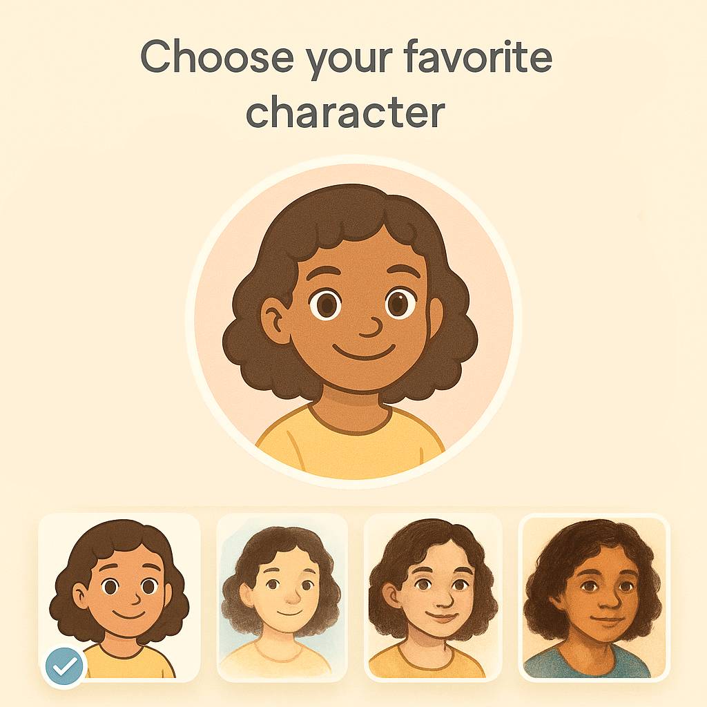 Character selection interface